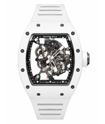RM055 White Ceramic watch front white background shot