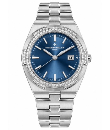 4605V Diamond Bezel blue dial watch front studio shot