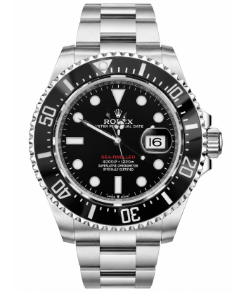Sea-Dweller 126600-0001 watch front view black dial steel case